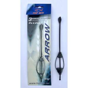 Top Mix Arrow 3 bordás method feeder kosár, 55g, fekete, 1 db - Bordás kosár