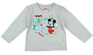 Disney Mickey Mouse fiú hosszú ujjú póló, szürke, Happy Times felirattal - Gyerek hosszú ujjú póló