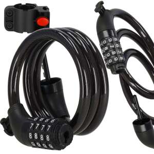 Zamek rowerowy Springos z zamkiem szyfrowym i uchwytem do kierownicy - Blokada rowerowa