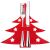 Springos Red Christmas Tree Cutlery Holder with Fork and Knife