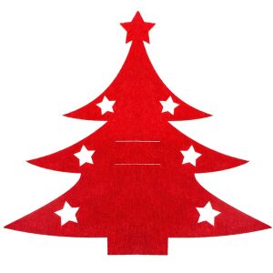 Springos Red Christmas Tree Cutlery Holder - Cutlery holder