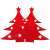 Set of 2 red felt Christmas tree cutlery holders, Springos brand
