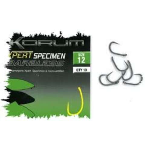 Korum Xpert Specimen szakáll nélküli horog 12-es méretben, 10 darabos csomagban - Horgász horog
