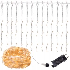 Springos 400 LED warm white decorative string lights, icicle style with power adapter - String Light