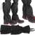 Springos leg warmers, black, pair, waterproof, hiking, trekking, snow, winter, outdoor, sport, adjustable, zipper, velcro, elastic, strap, metal hook, boots