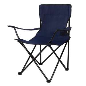 Springos folding camping chair with armrests, dark blue - Fishing Chair & Armchair