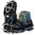 Springos ice cleats for shoes, black and silver, size L (41-45), shown on a blue hiking boot
