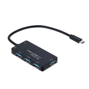 Akyga AK-AD-52 USB 3.1 Hub with 4 Ports, Type-C to USB adapter, black - Akyga