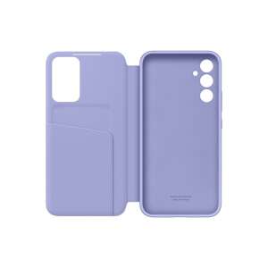 Samsung Galaxy A34 5G Smart View Wallet Case, Lilac, open view, showing inside with card slots - Phone Case