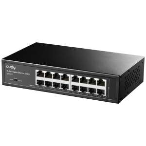 Cudy 16-Port Gigabit Ethernet Switch GS1016, schwarzer Netzwerk-Switch mit 16 Ports - Cudy