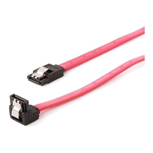 Cablu de date Gembird Cablexpert SATA III cu zăvor metalic, 30 cm, în unghi (CC-SATAM-DATA90-0.3M)