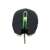 Gembird Gaming Mouse, fekete és zöld vezetékes egér 2400 DPI optikai érzékelővel, alulnézet