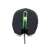 Gembird Gaming Mouse, черна и зелена кабелна мишка с оптичен сензор 2400 DPI, изглед отдолу