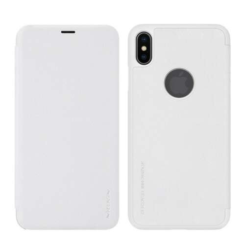 Nillkin Sparkle fehér bőr flip tok Apple iPhone XS Max-hoz - Nillkin
