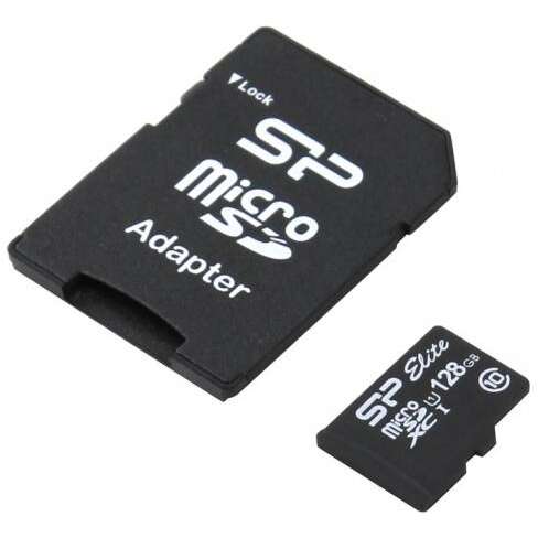 Silicon Power 128GB microSD+adapter, UHS1 (SP128GBSTXBU1V10SP) (S...