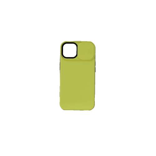 Cellect iPhone 14 TPU+PC tok csúsztatható kameravédővel, sárga 