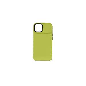 Cellect iPhone 14 TPU+PC Hülle mit verschiebbarem Kameraschutz, gelb - Handyhüllen