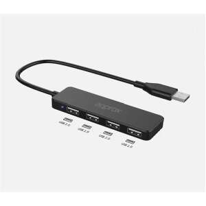 Aproox 4-port USB 2.0 hub, black - Approx