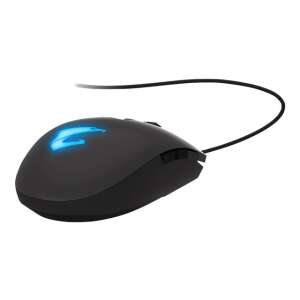 Herná myš Gigabyte AORUS M2, pohľad z uhla s RGB osvetlením - Myši