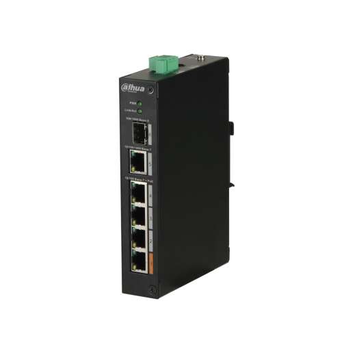 Dahua PFS3106-4ET-60 4-портов PoE switch, черен, страничен изглед