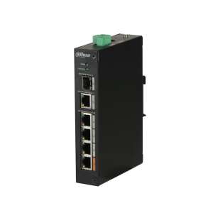 Dahua PFS3106-4ET-60 4-portový PoE switch, čierny, bočný pohľad - Dahua