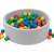 Euro-Matic ball pit with 200 colorful balls, 90cm diameter, grey color