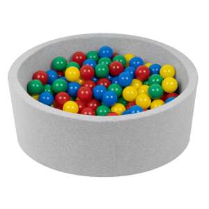 Euro-Matic Ballgrube mit 200 bunten Bällen, 90x30cm, grau - Bällebäder