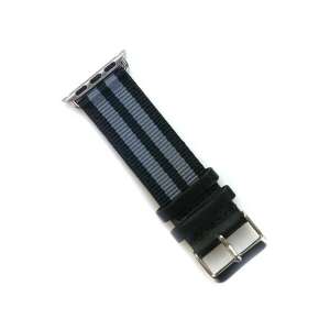 Cellect Apple Watch 38/40/41mm fekete-szürke csíkos szövet óraszíj - Okosóra szíj