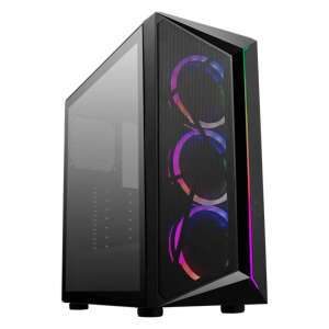 Cooler Master CMP 510 ARGB Midi ATX PC Case, Black, Tempered Glass Side Panel - Computer Case
