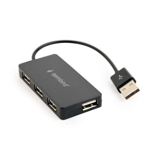 Gembird UHB-U2P4-04 4 portos USB 2.0 hub, fekete