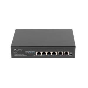 Lanberg RSFE-4P-2FE-60 6-портов PoE switch, преден изглед - Превключвател