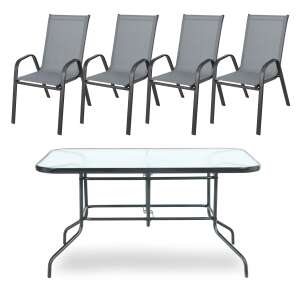 Zolta Garden furniture set table + 4 chairs #grey