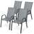 Set of four Zolta grey garden chairs with armrests