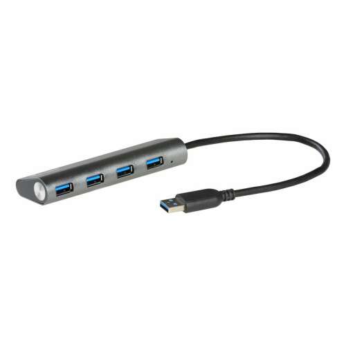 i-tec Metal USB 3.0 Hub cu 4 porturi, vedere din față