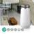 Nedis AIPU100CWT air purifier, white, in a living room, with specifications