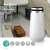 Nedis AIPU100CWT air purifier, white, in a living room, with specifications