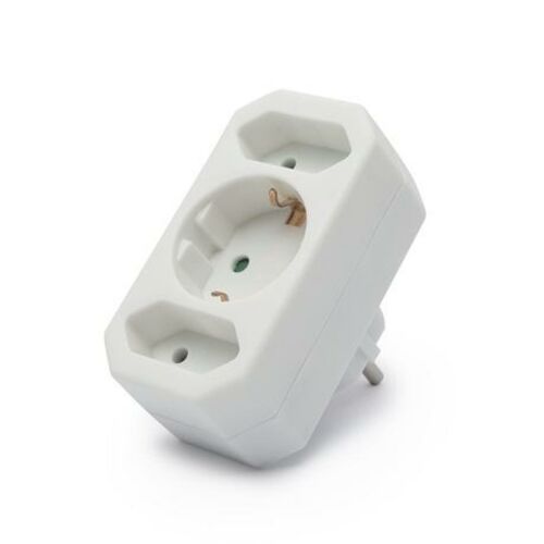 Delight 1-2+1 Power Strip Adapter with Schuko and Euro sockets