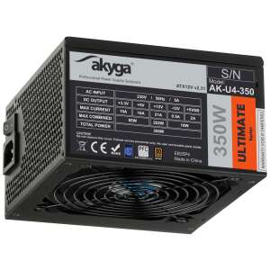 Akyga AK-U4-350 350W 80+ Bronze ATX power supply, front view - Akyga