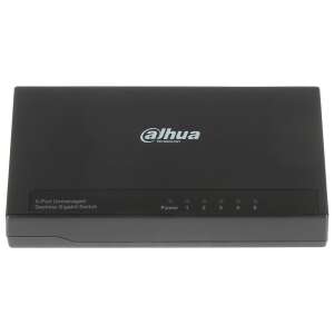 Dahua PFS3005-5GT-L 5-Port Unmanaged Desktop Gigabit Switch, schwarz, Vorderansicht - Port
