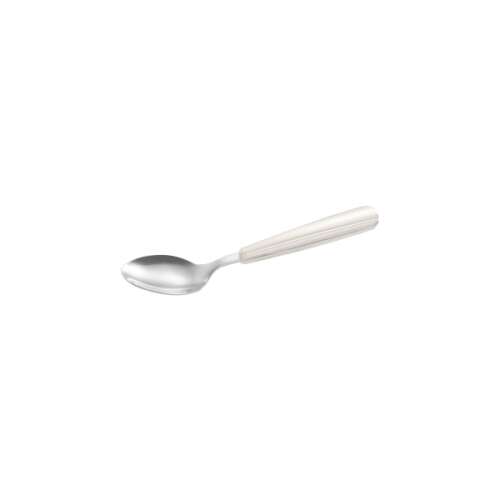 FANCY HOME Teaspoon, white, stainless steel, plastic handle