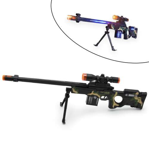 Special Shoot Gun toy sniper rifle with flashing lights, sounds, and vibration, camouflage design, with tripod stand