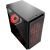 Schräge Ansicht des Gembird Fornax 950R MicroATX Computergehäuses mit roten LED-Lüftern