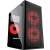 Компютърен корпус Gembird CCC-FORNAX-950R microATX, черен с червени LED вентилатори, страничен изглед