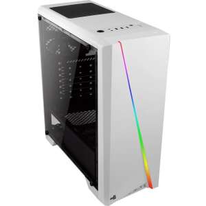 Carcasă computer AeroCool Cylon albă cu panou lateral din sticlă călită, vedere laterală - Carcase PC