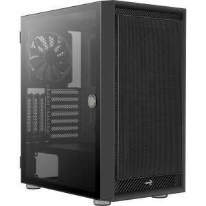 Obudowa komputera Aerocool Graphite v1 ATX, czarna z bocznym panelem ze szkła hartowanego - Aerocool