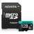 ADATA Premier Pro 128GB microSDXC карта с адаптер, V30, UHS-I, клас 10, A2, 4K Ultra HD, водоустойчива, удароустойчива, рентгеноустойчива, устойчива на температура, идеална за автомобилни камери и екшън камери