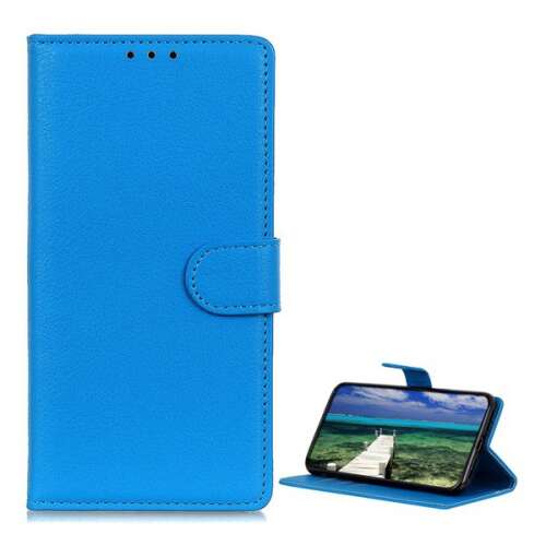 Husa flip pentru Motorola Edge 30, bleumarin, aspect din piele, funcție stand, premium