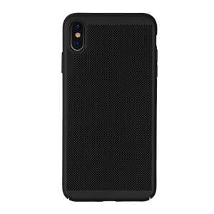 Fekete gumírozott telefontok lyukacsos mintával Apple iPhone XS Max 6.5-höz - Apple