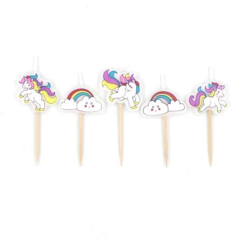 5 pcs Rainbow Purple Unicorn Candle Set 54246413