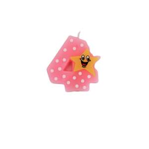 Pink Anniversary Candle Number 4 54246475 - Candle